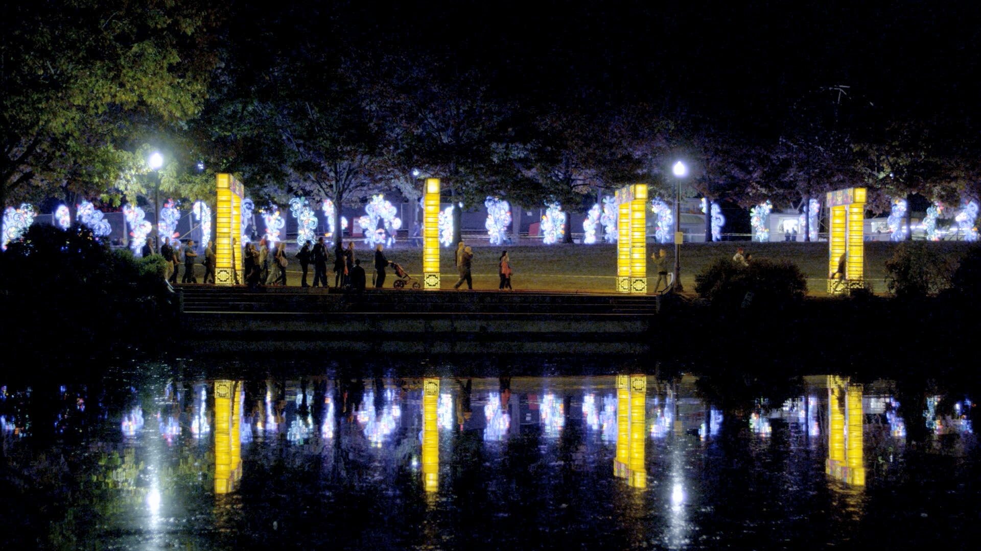 Chinese Lantern Festival Walking Photo Treatment Creative Work